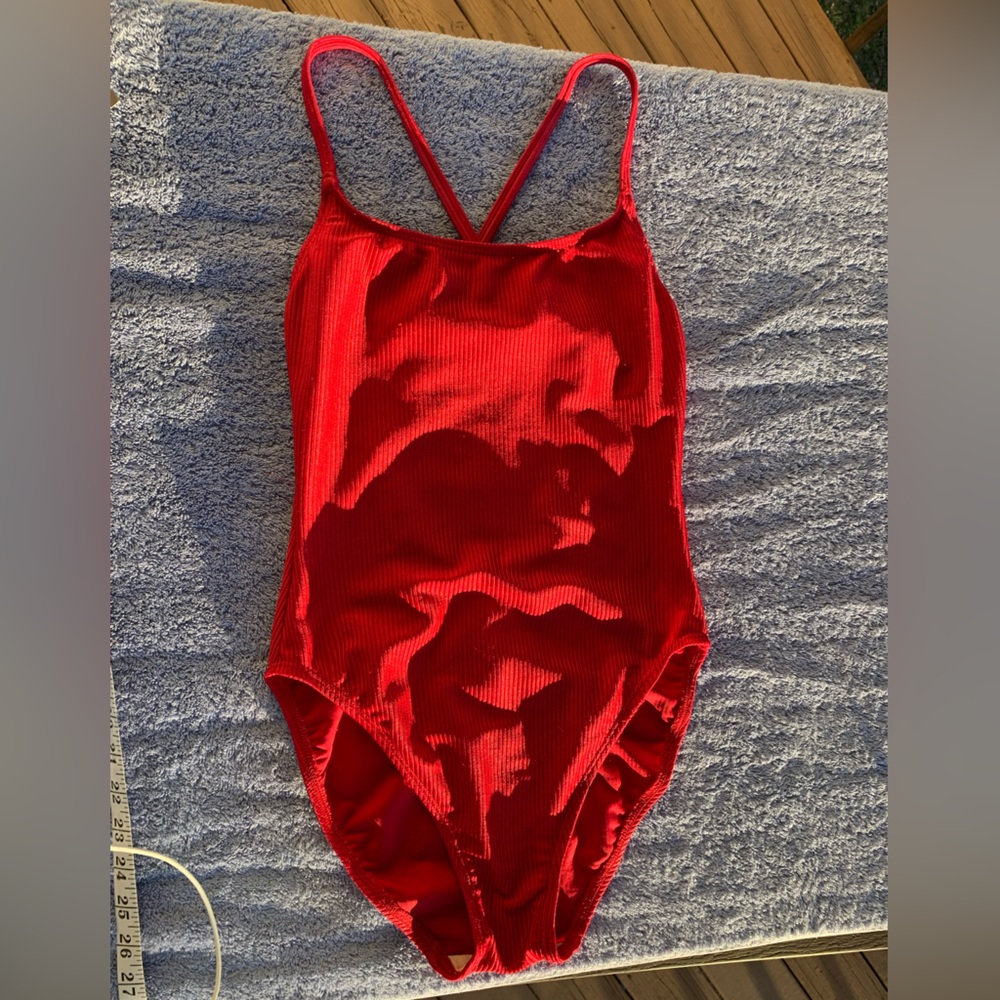 Vintage ‘90s Red Ribbed Swimsuit